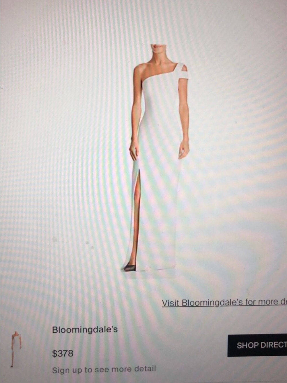 Likely One-Shoulder White Evening Gown with High Slit